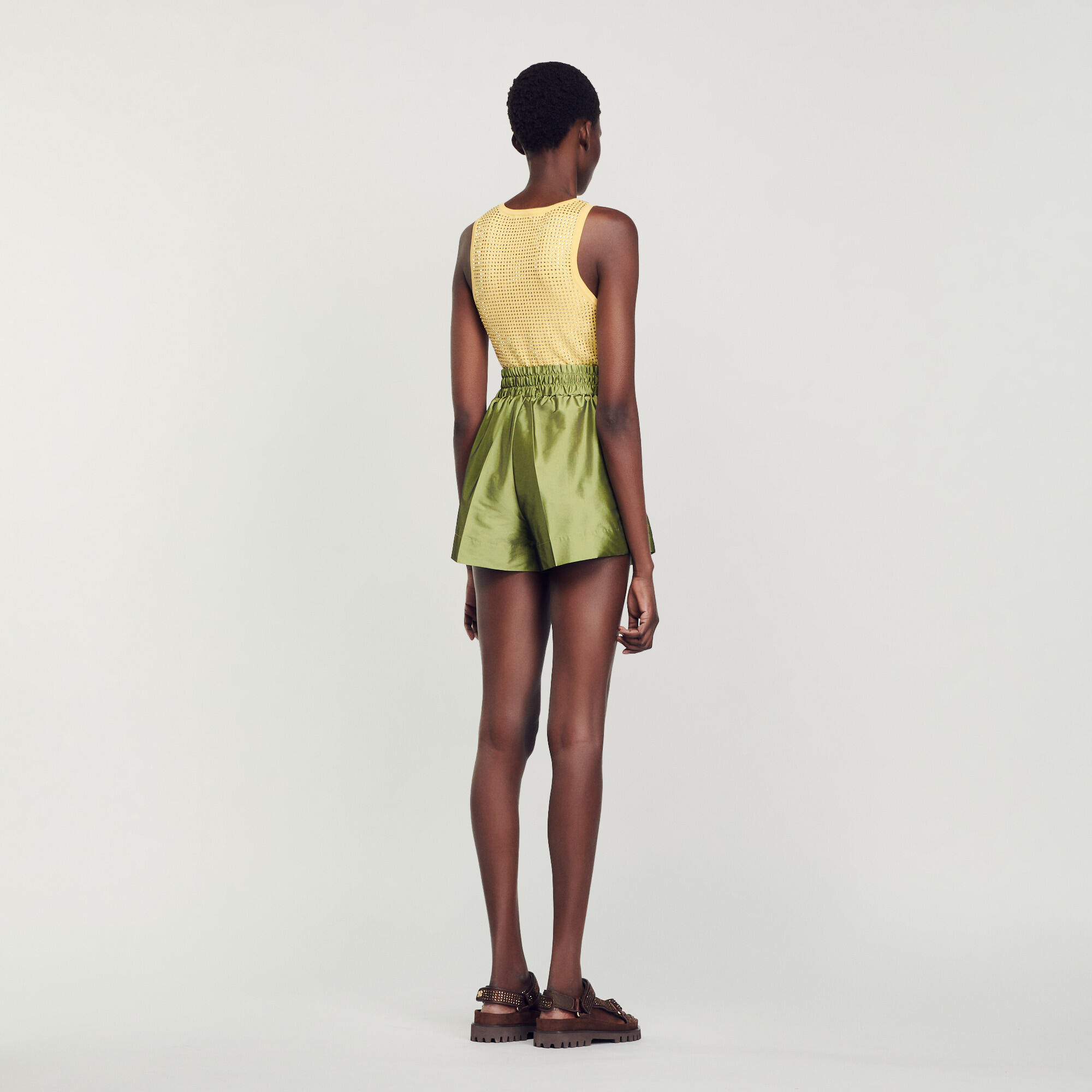 High waist satin best sale shorts