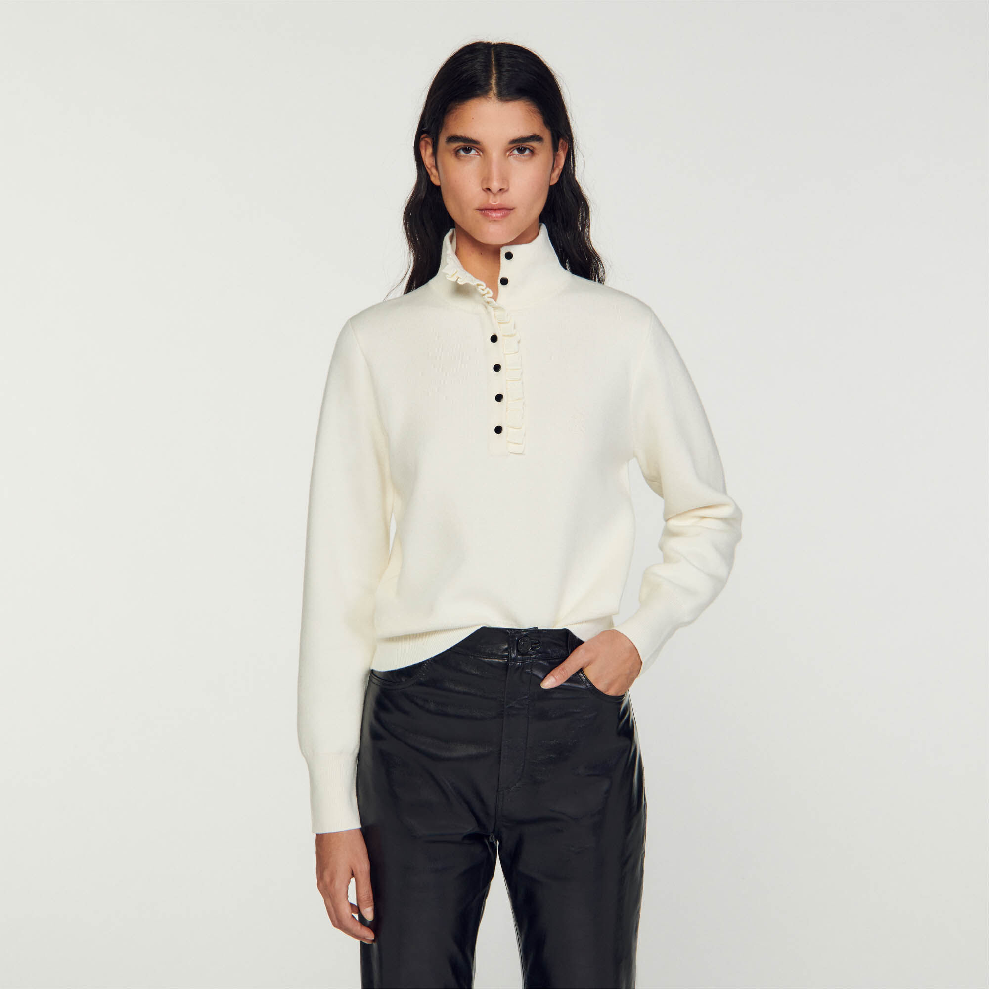 High neck frill sales jumper