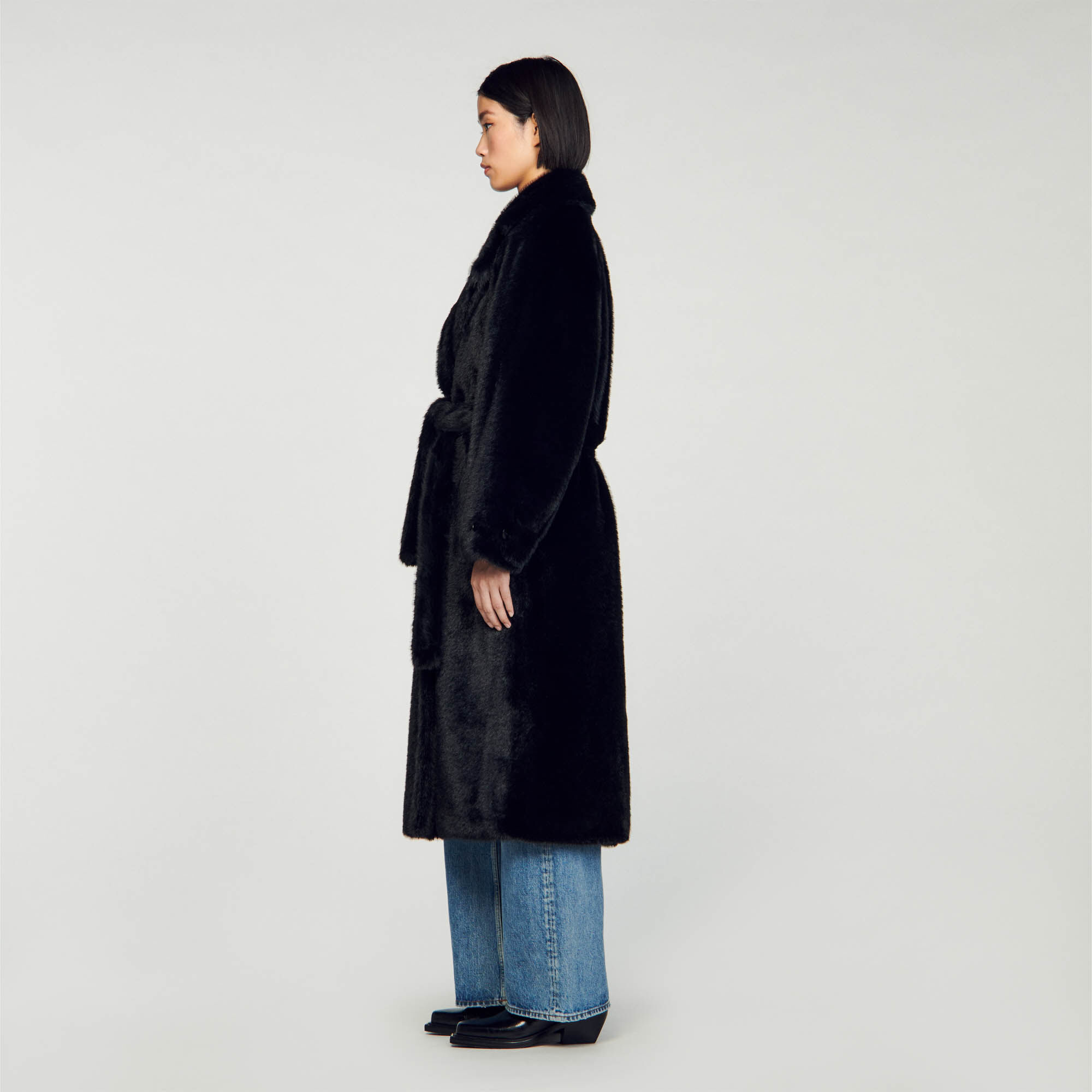 Warehouse femme outlet faux fur coat