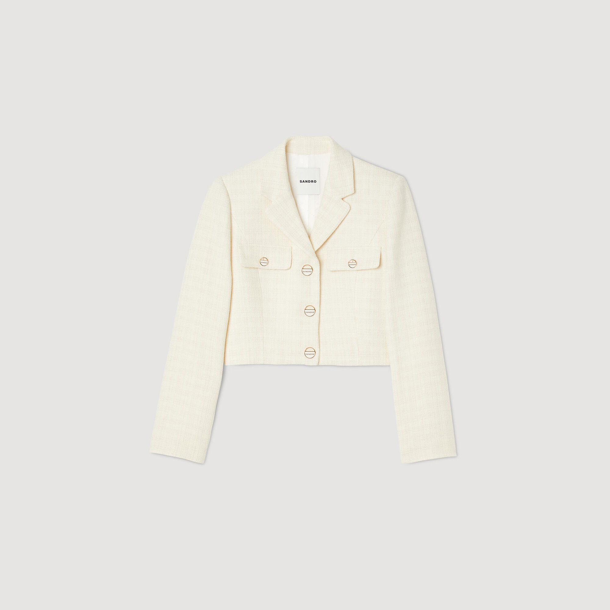 Cropped tweed button up jacket SFPVE00704 Blazers Jackets