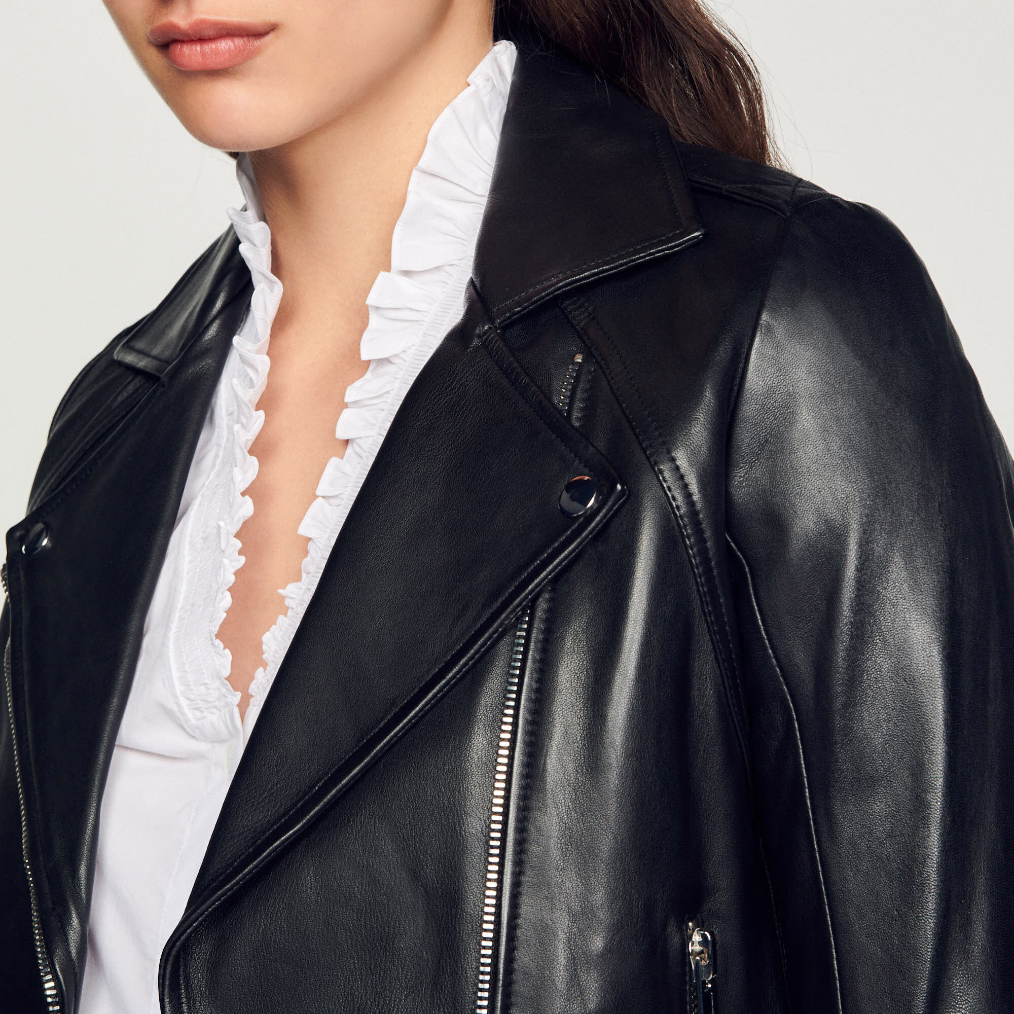 Blouson cuir femme sandro 2025
