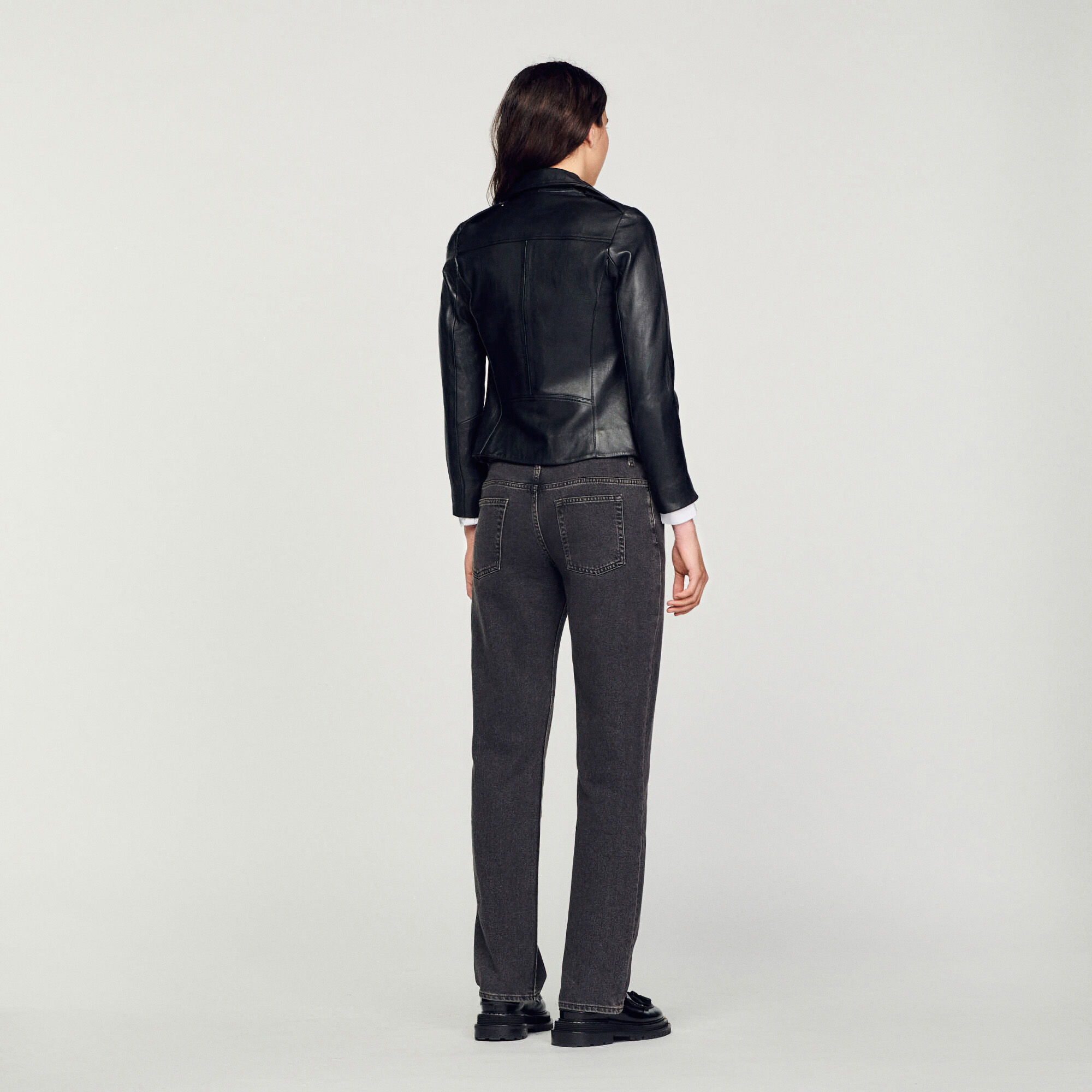 Blouson cuir femme sandro deals