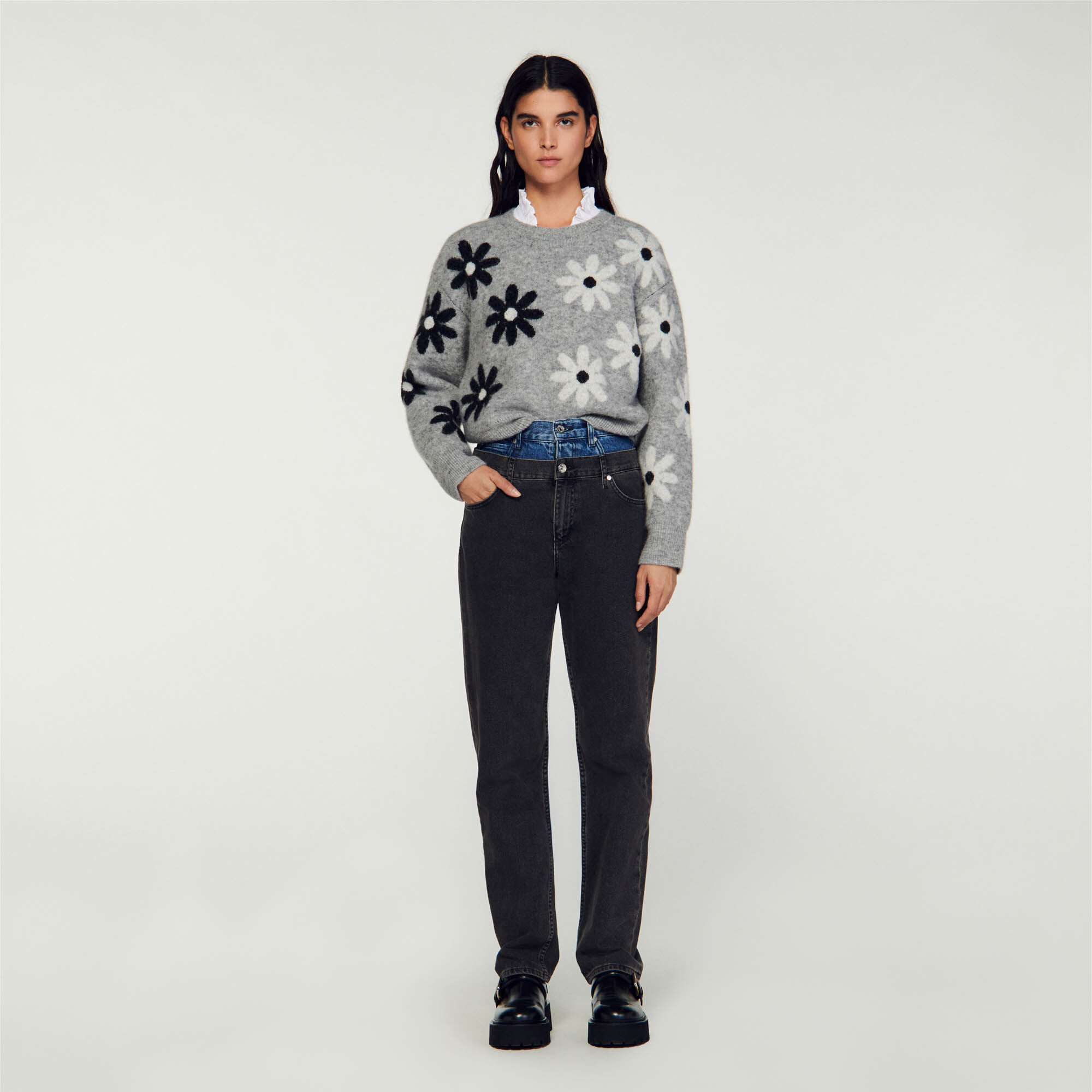 Floral knit jumper