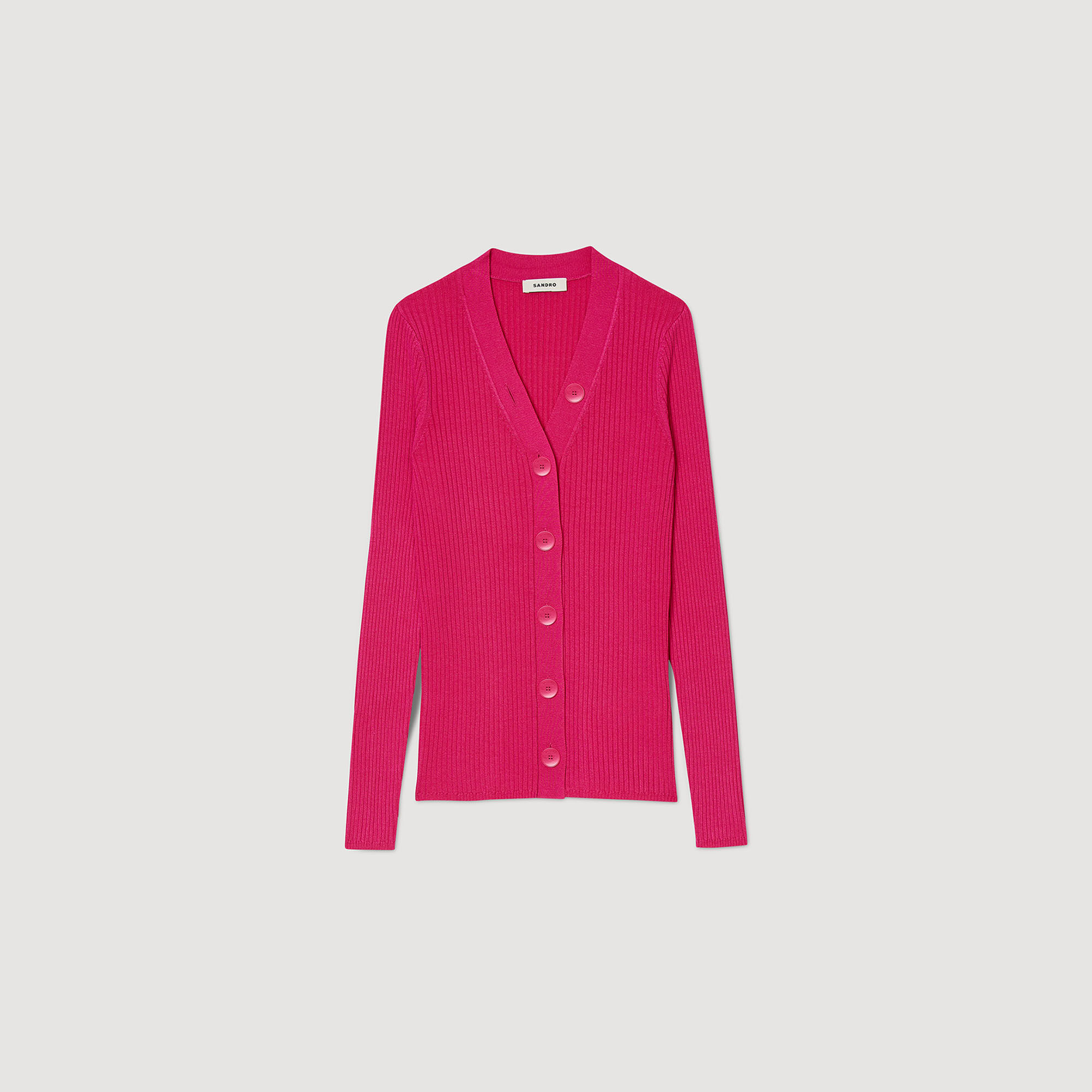 Rib knit cardigan