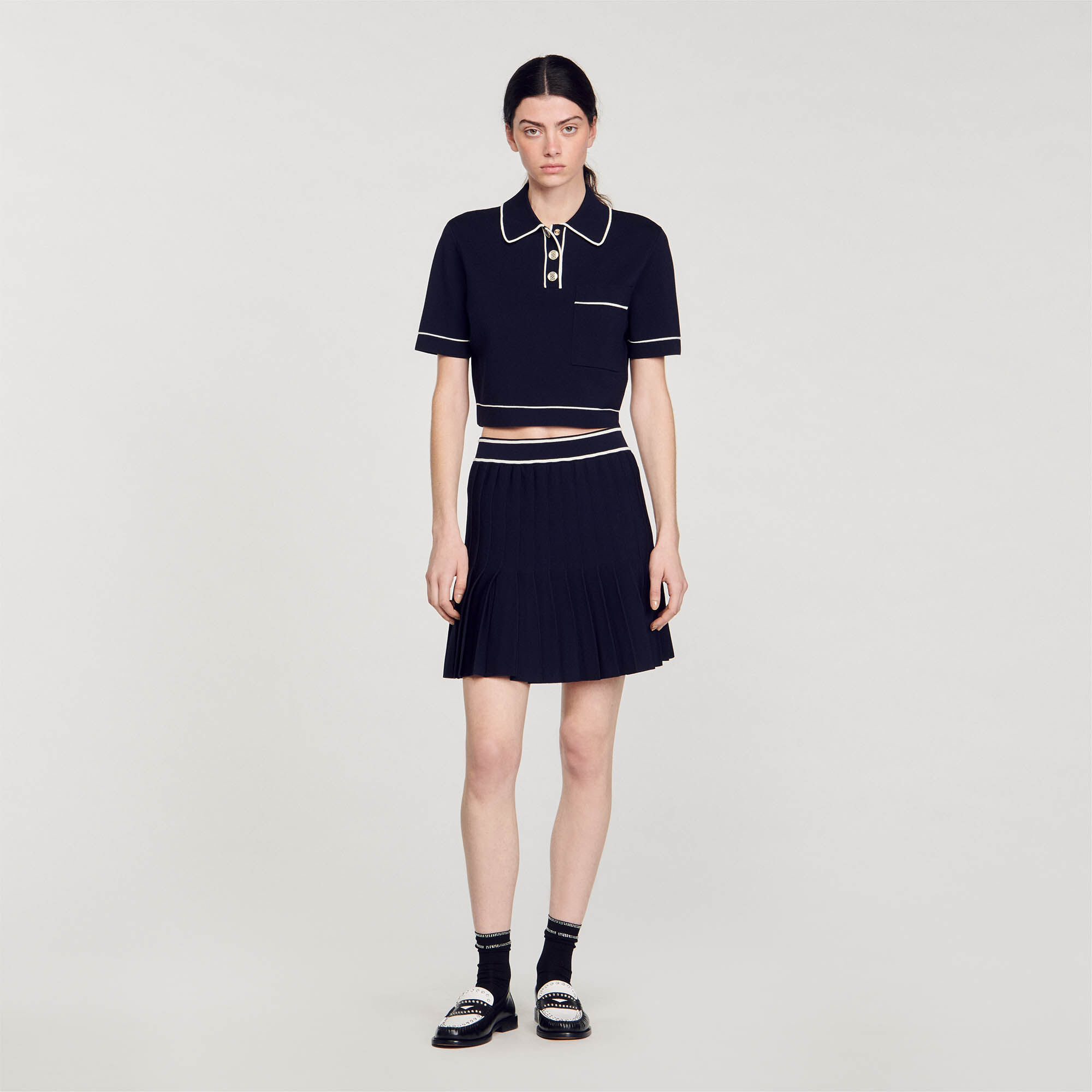 Cropped polo neck jumper sale