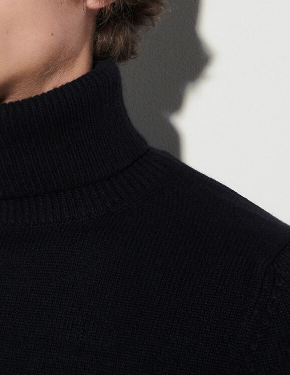 Roll neck wool and cashmere sweater SHPTR00103 Black - Sweaters ...