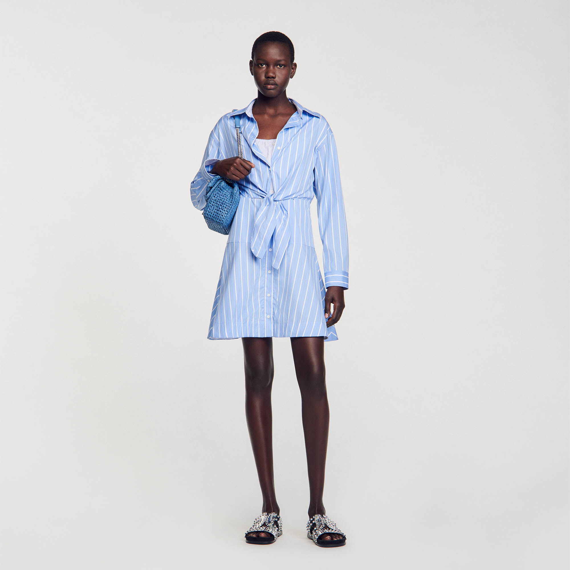 Striped hotsell button dress