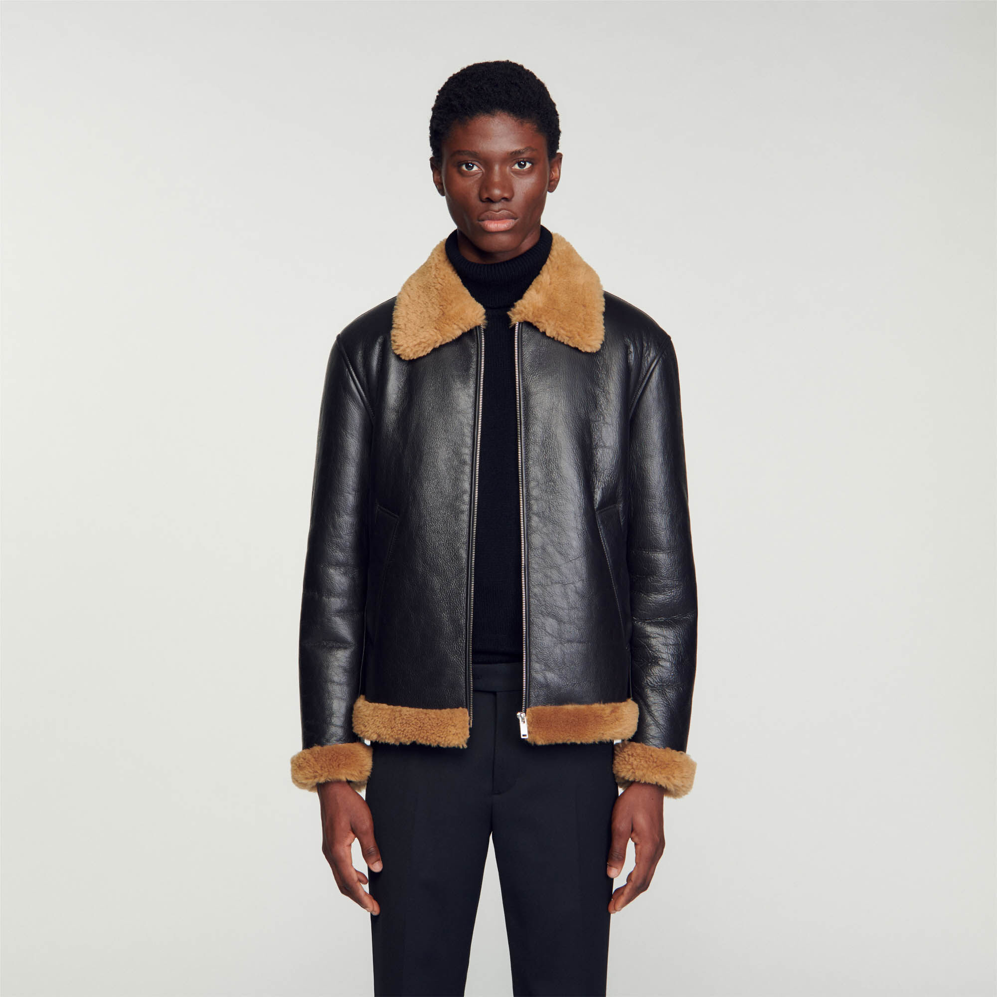Oversized shearling jacket