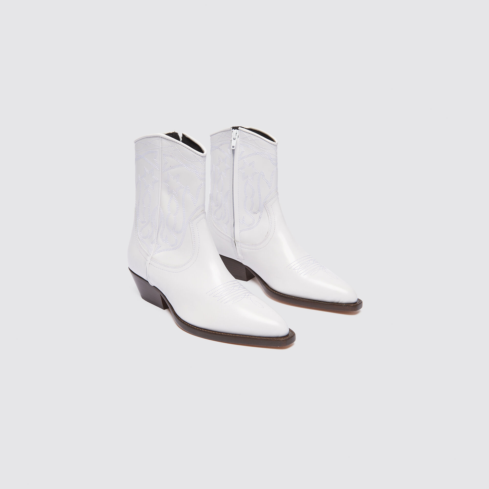 sandro white cowboy boots
