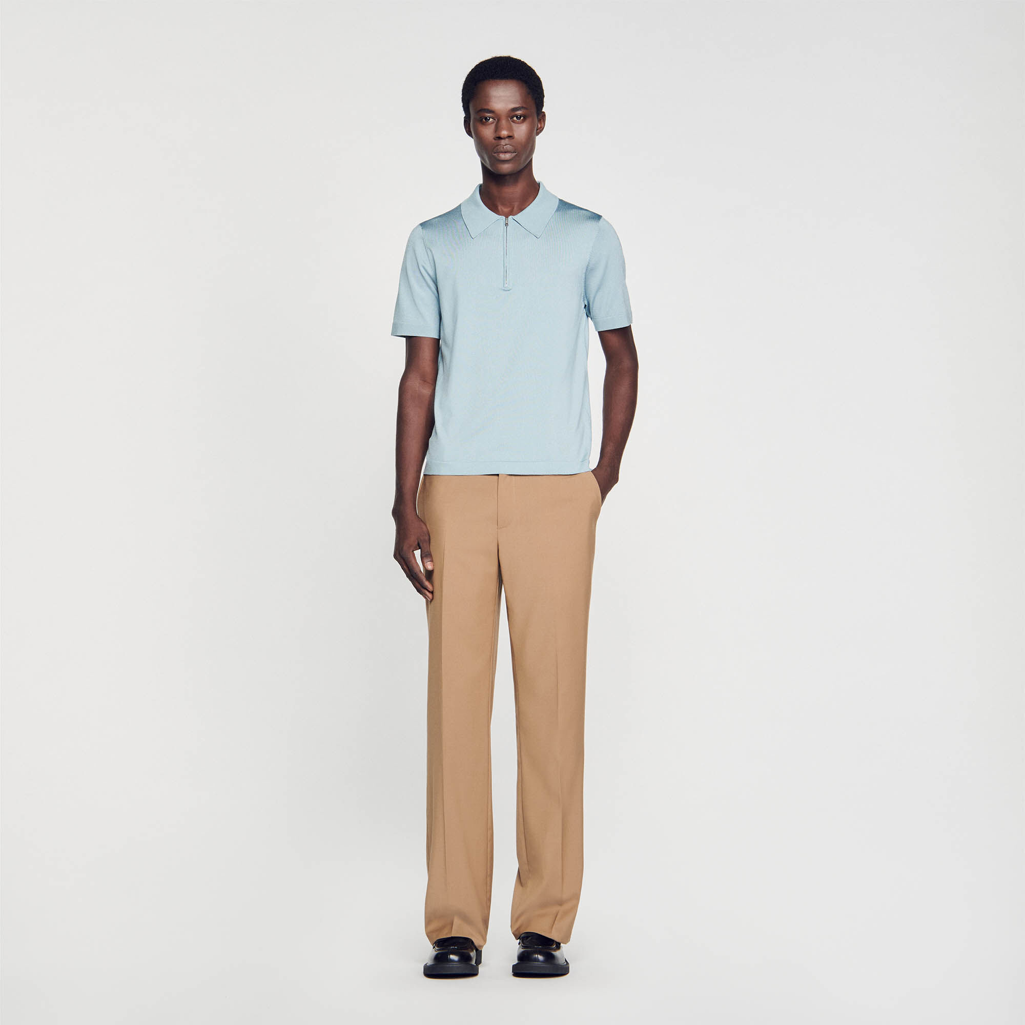 Light blue top polo pants