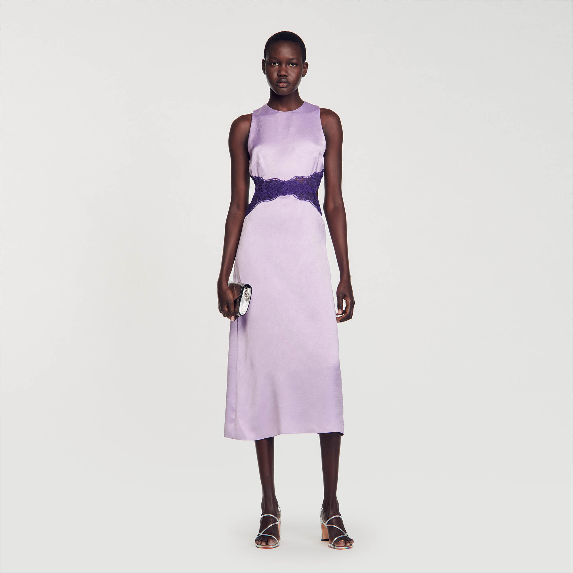 Sandro short dress deals with lace trim