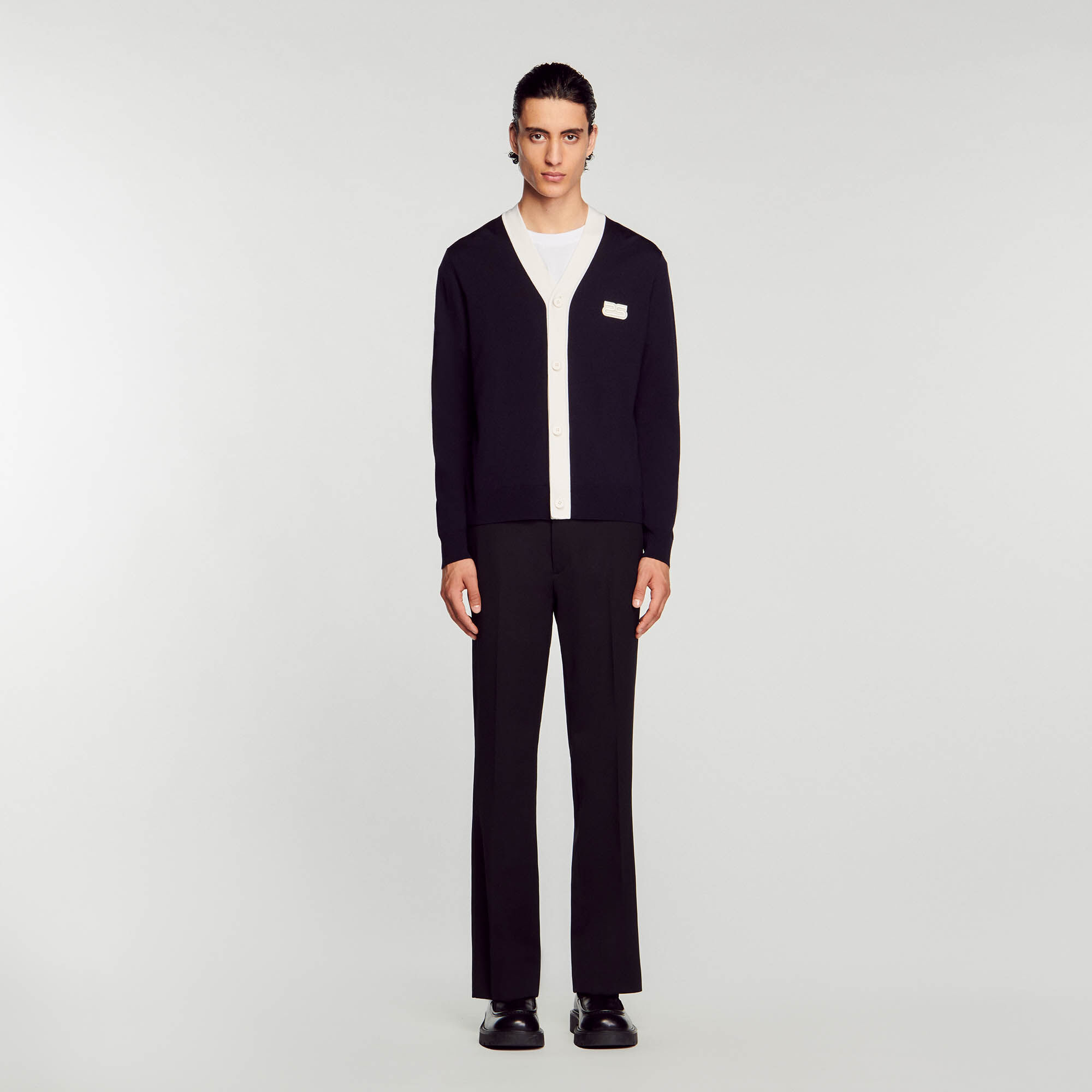 Fine knit navy cardigan online