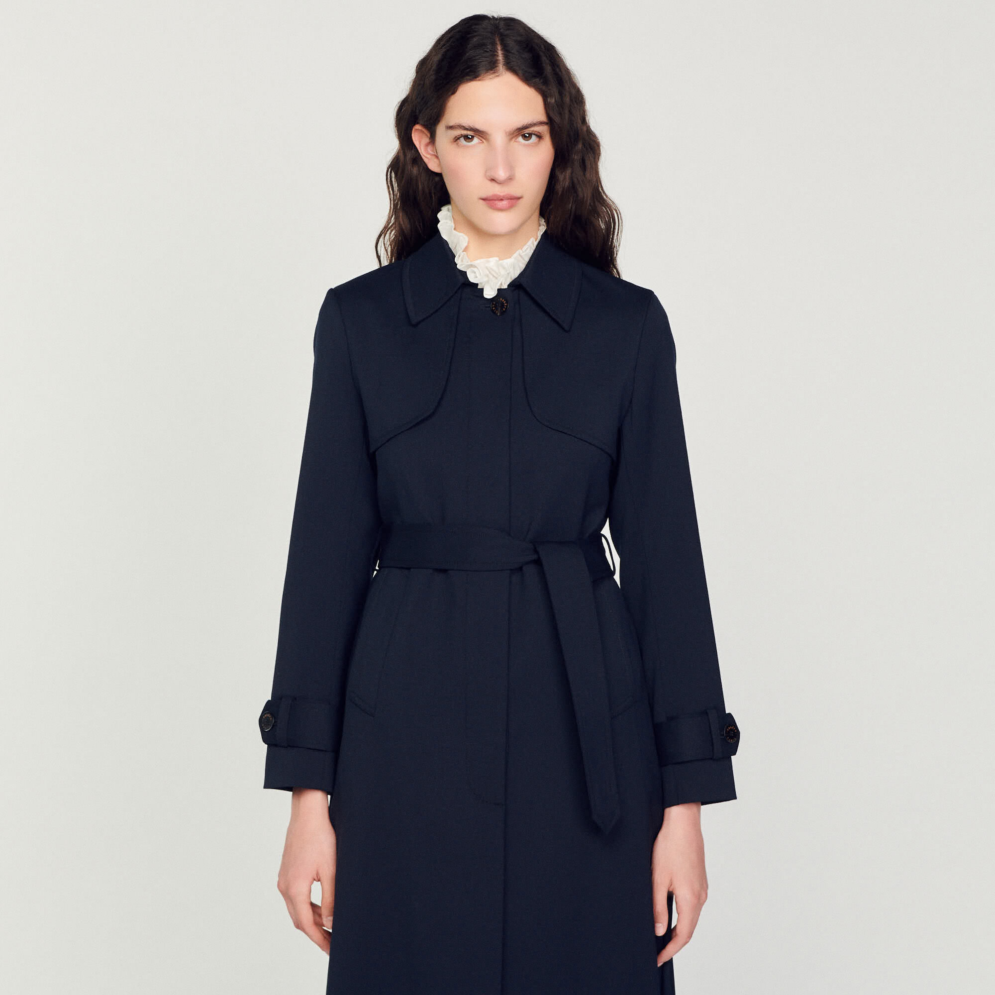 Womens navy discount trench coat uk
