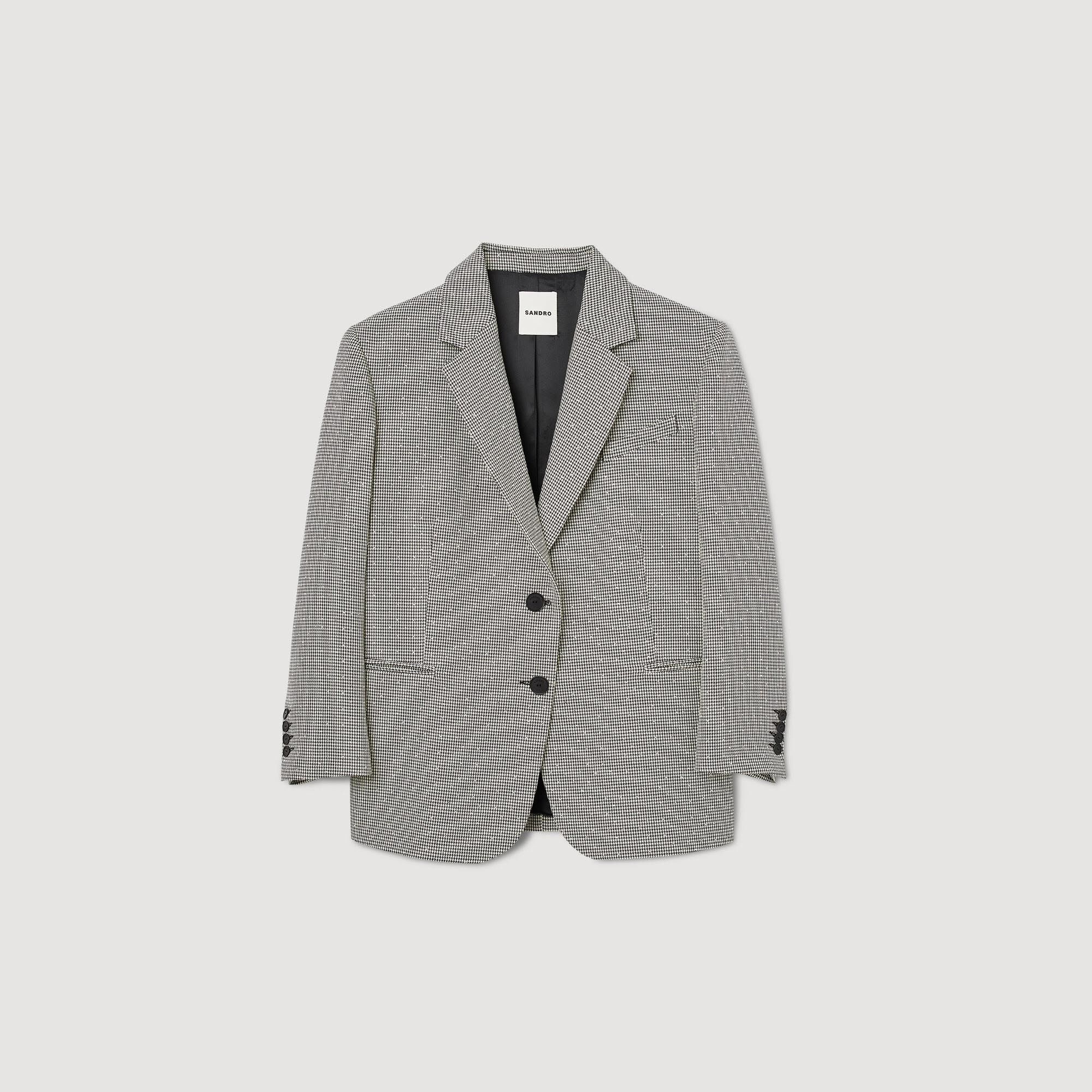 Oversized houndstooth clearance blazer