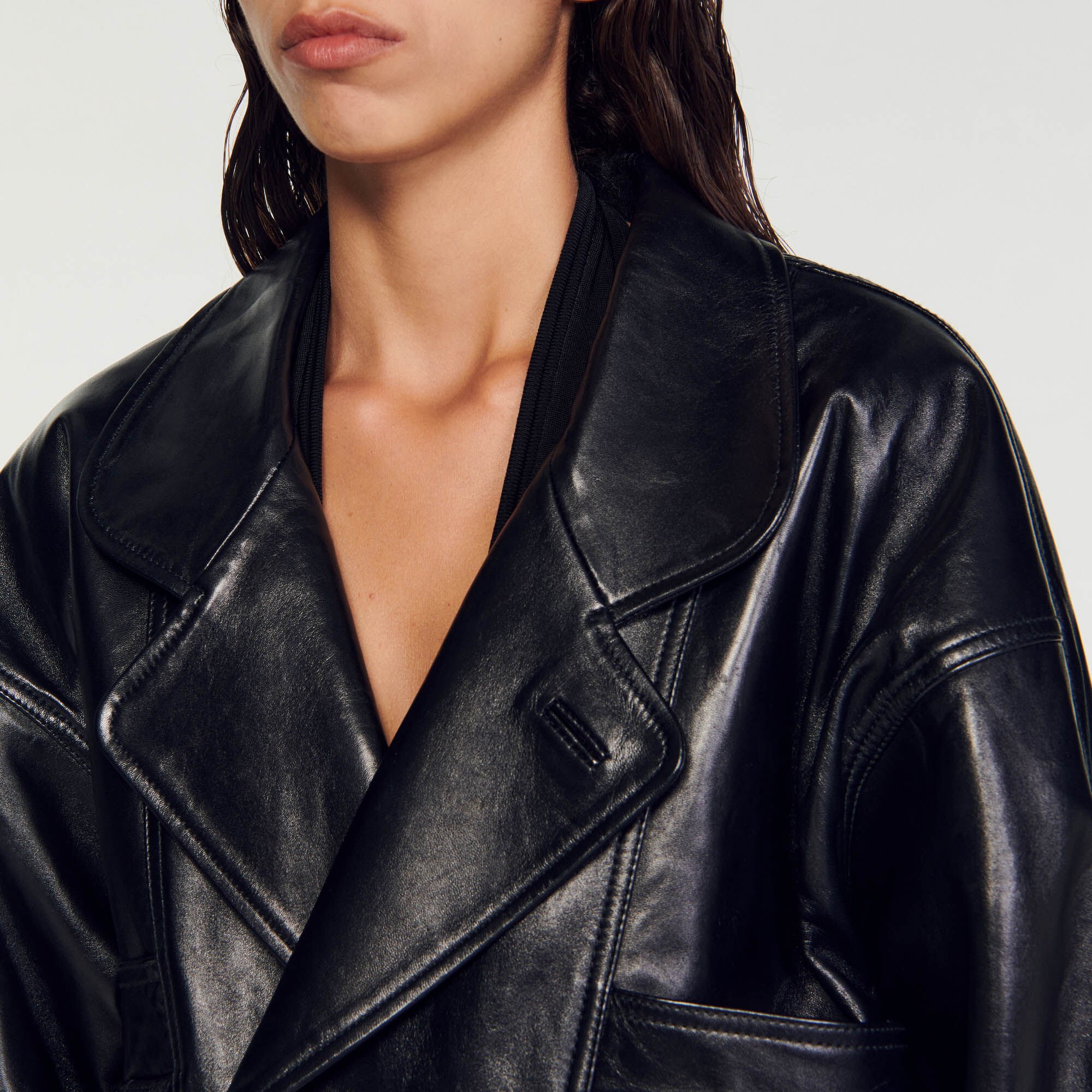 Sandro paris new arrivals leather jacket