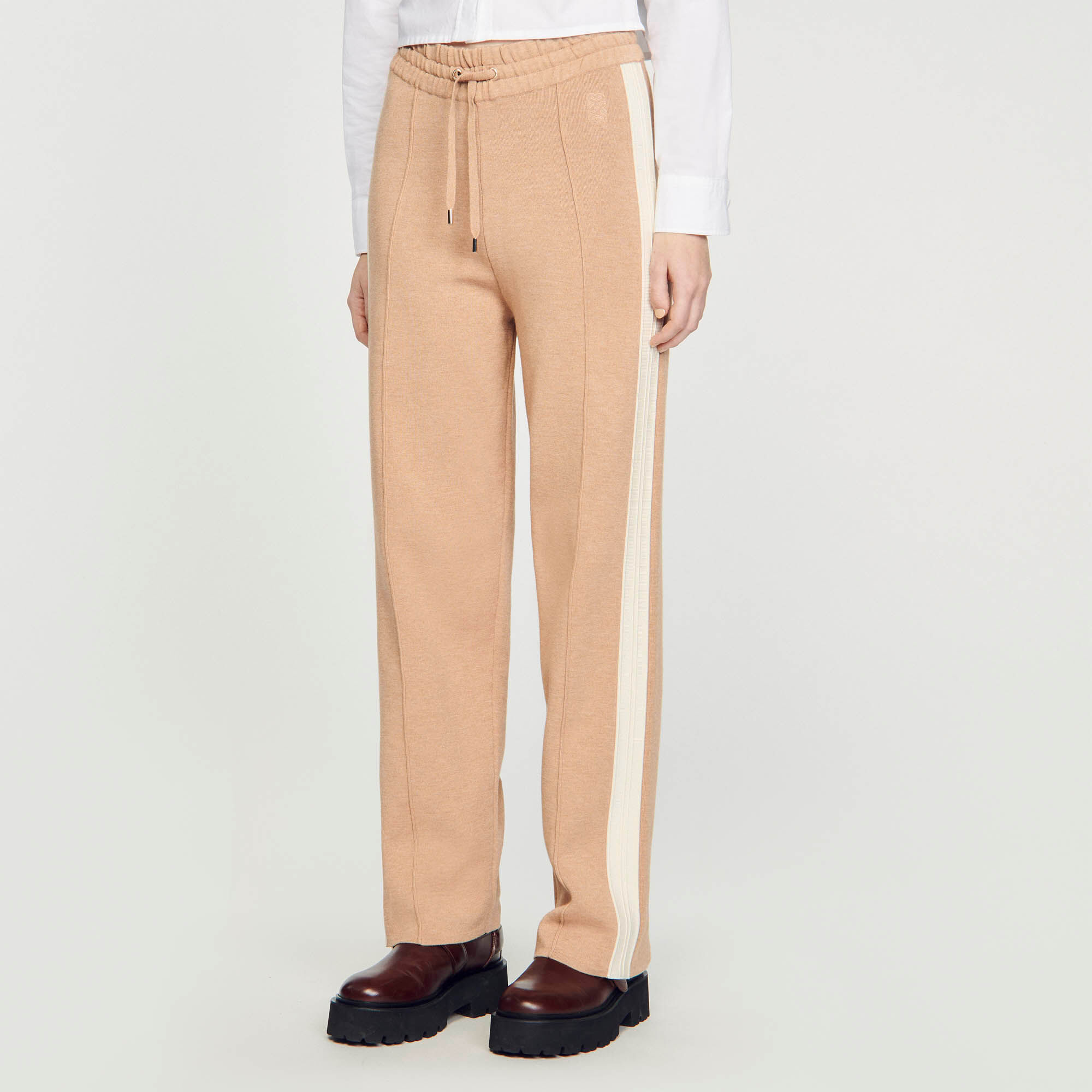 Beige jogging bottoms best sale