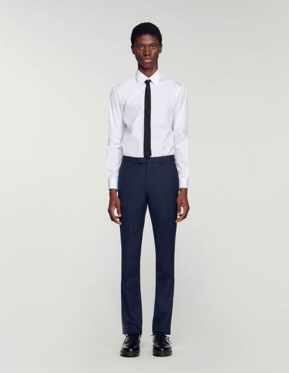 Wool suit trousers Navy Blue Homme