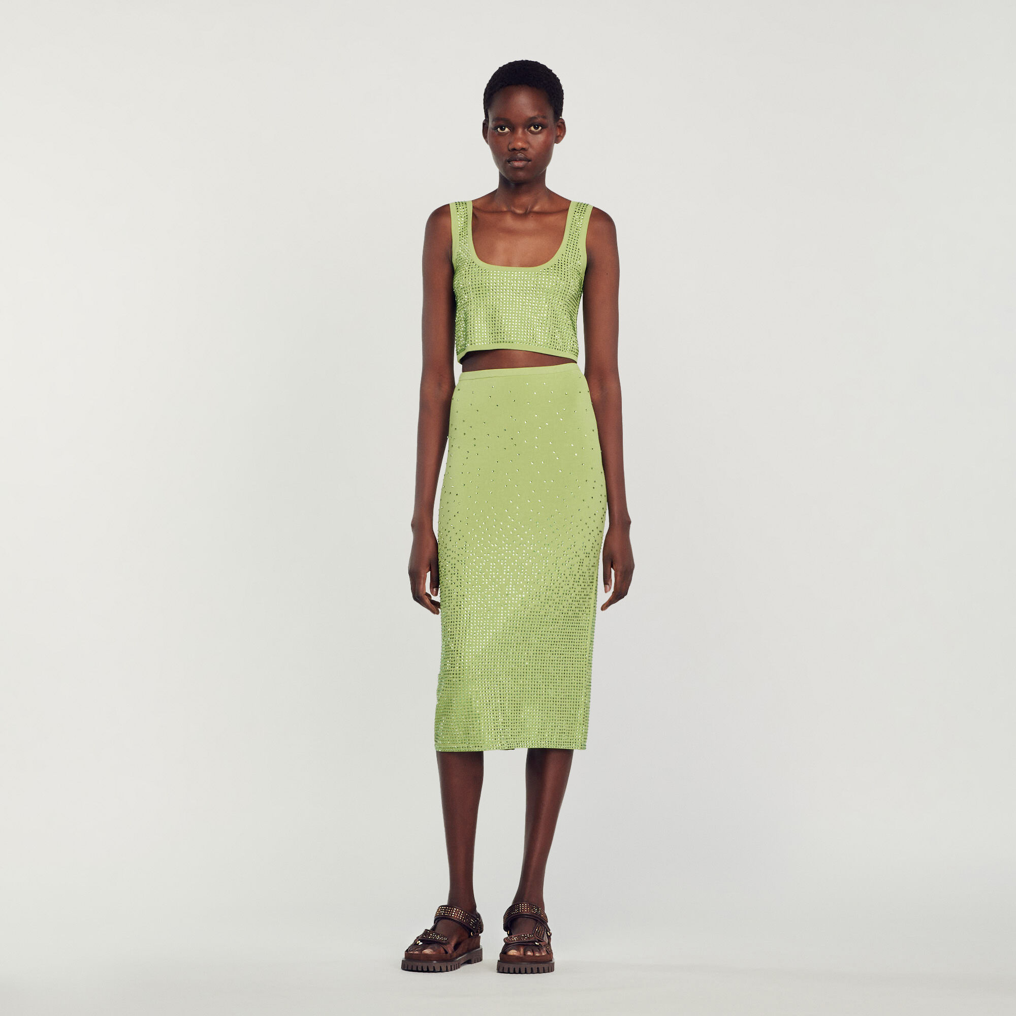 Light green midi skirt clearance