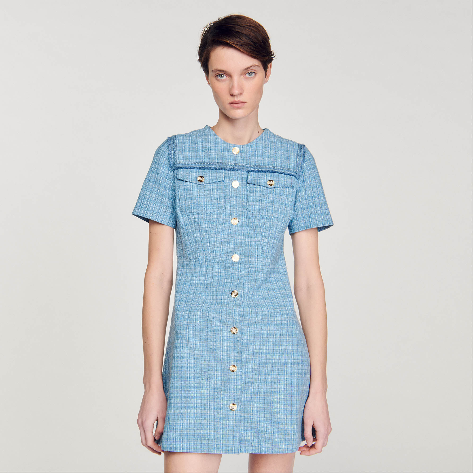 Tweed store tartan dress