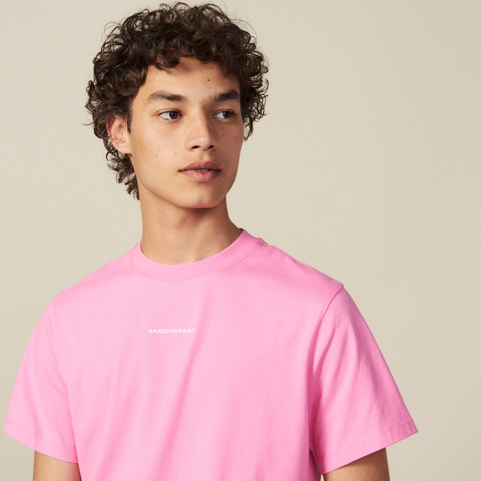 Sandro Organic Cotton T-shirt In Pink