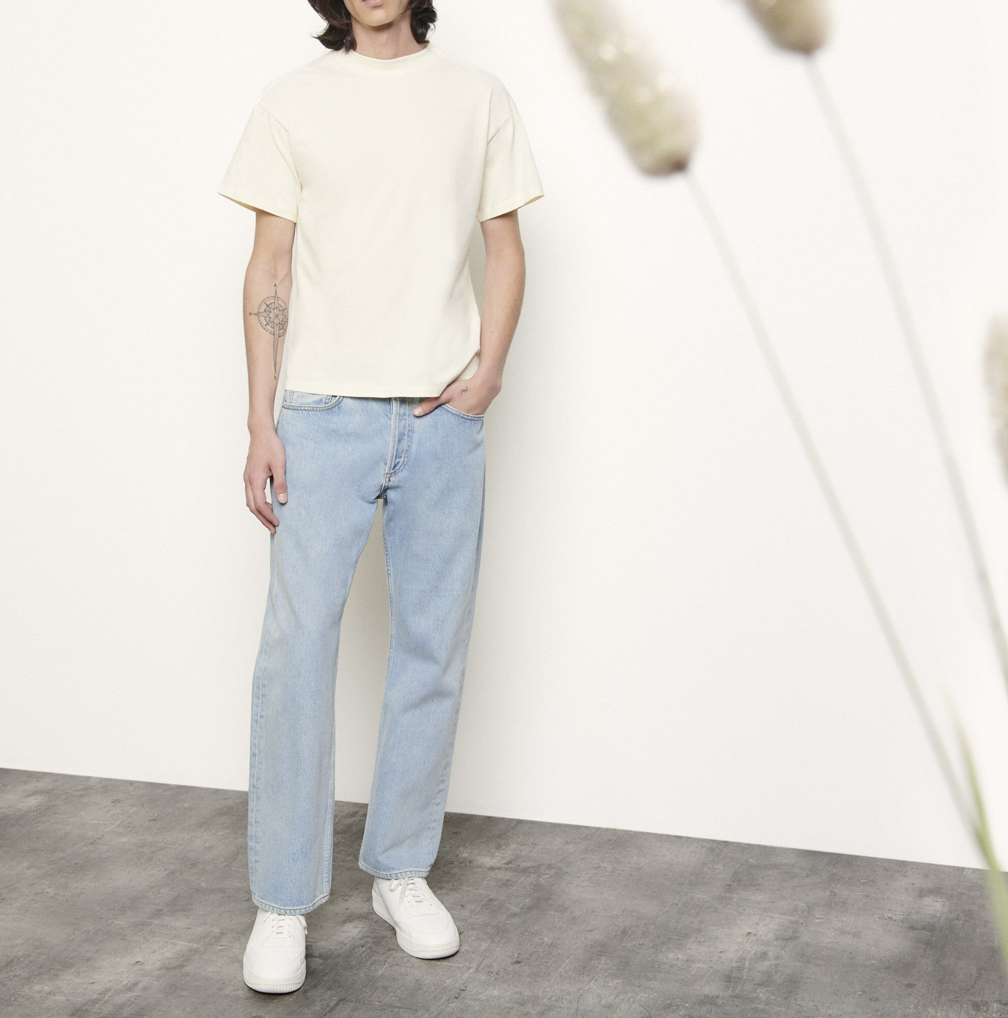 Sandro Brushed Cotton T-shirt In Beige