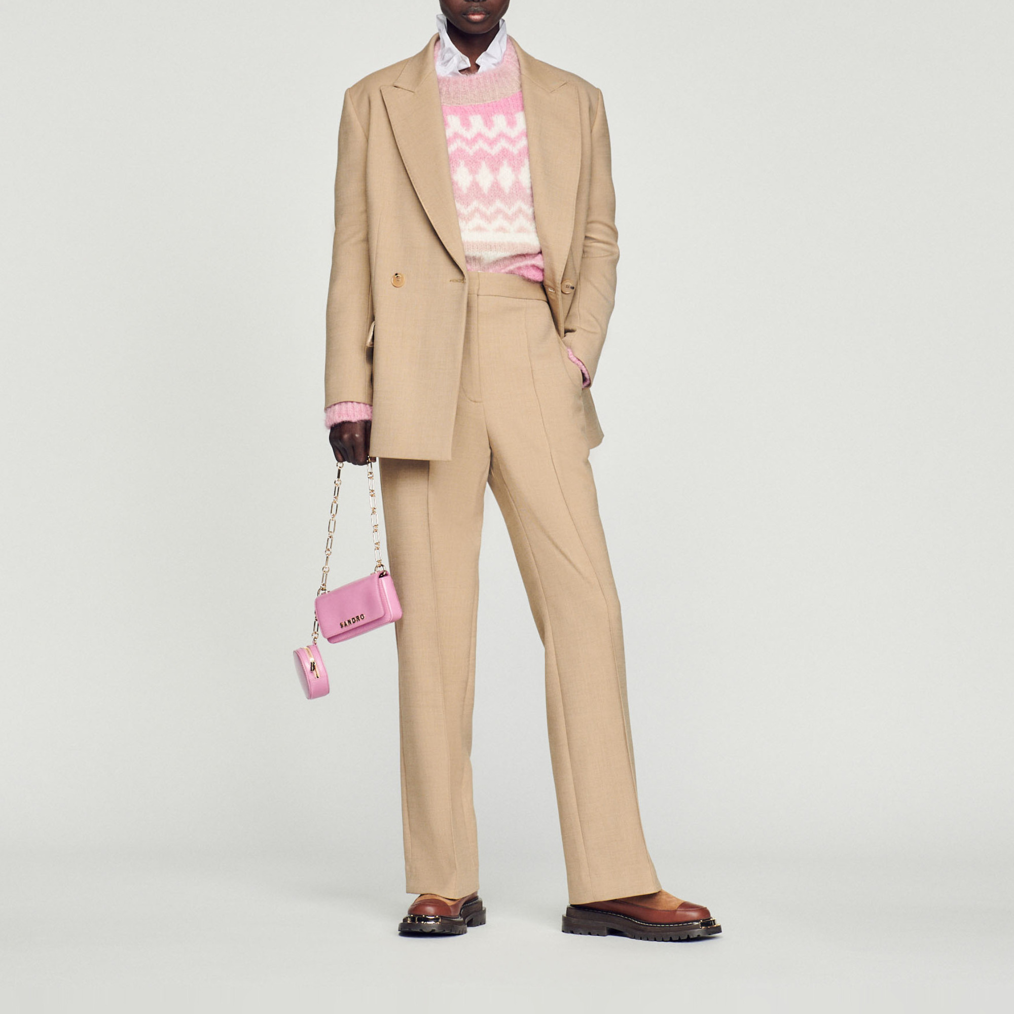 Straight-leg trousers white / beige For Women | Sandro Paris