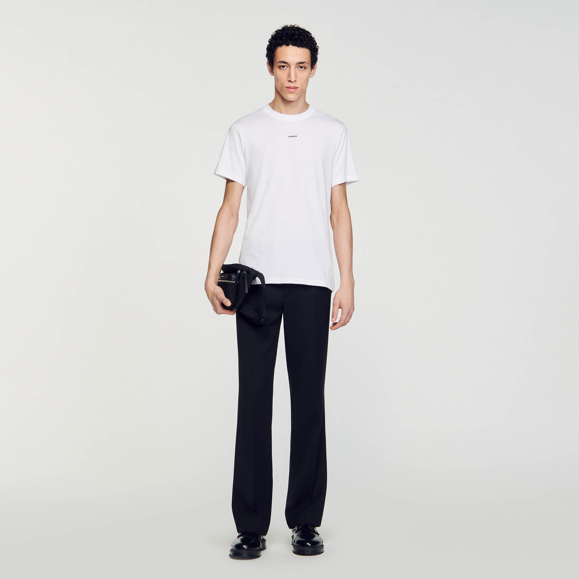 フランス発 Sandro 大人カジュアル ビーズ ノースリーブ Tシャツ セール】オーバーサイズ ノースリーブプリントTシャツ（タンク