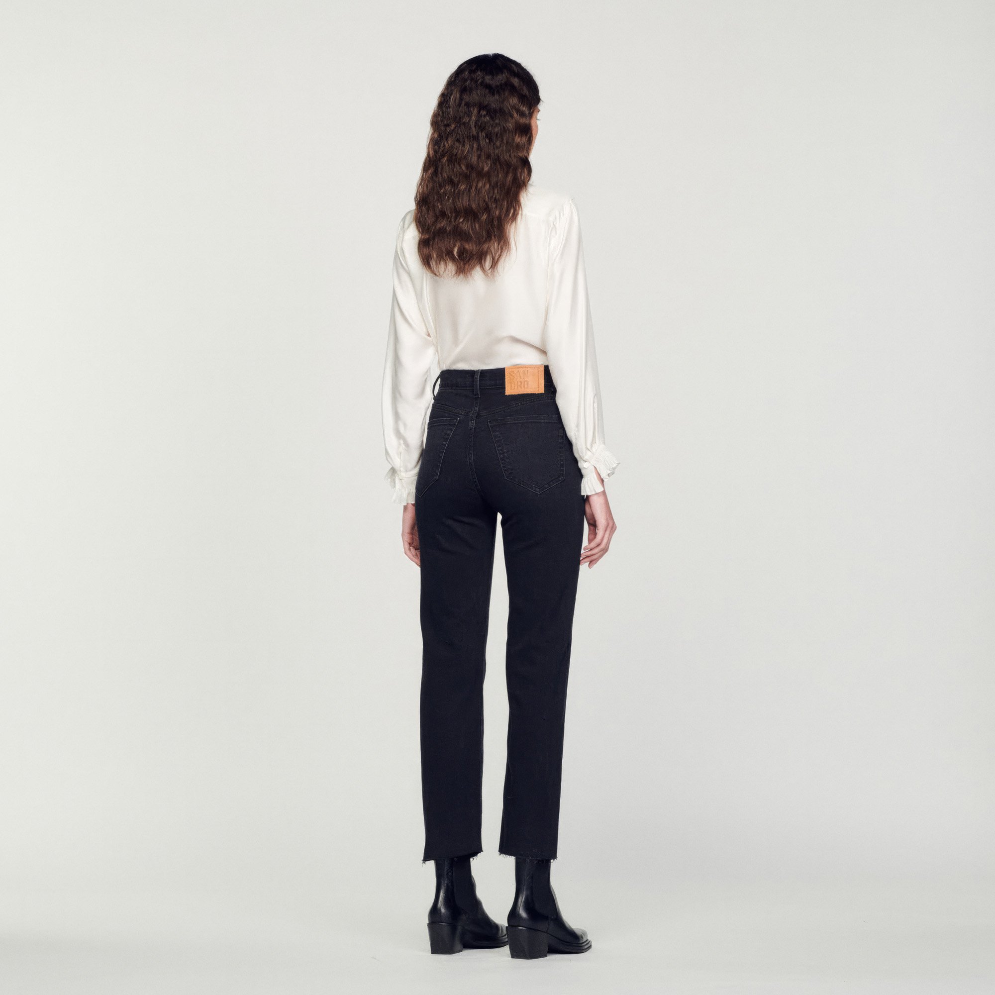 Straight-cut jeans with raw edges SFPJE00168 - Jeans | Sandro Paris