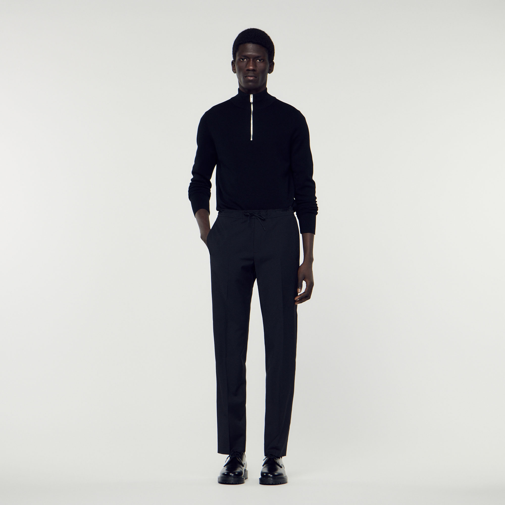 Trousers with elasticated waist SHPPA00222 - Pants & Shorts | Sandro Paris